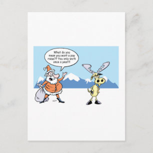 Kerstman, Kerstman, Kerstman en rendier, in stakin Feestdagenkaart