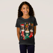 Kerstman: kerstman met herdersok Xmas rendierkerst T-shirt (Voorkant volledig)