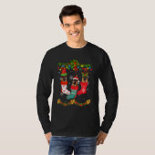 Kerstman: kerstman met herdersok Xmas rendierkerst T-shirt (Voorkant volledig)