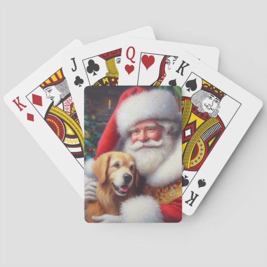 Kerstman Kerstman met honden 3 Pokerkaarten (Achterkant)