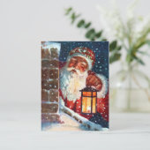  Kerstman Kerstman op het dak Feestdagenkaart (Staand voorkant)