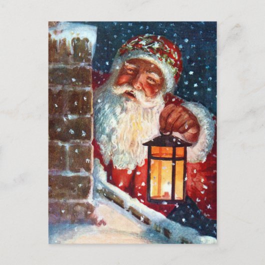  Kerstman Kerstman op het dak Feestdagenkaart (Voorkant)