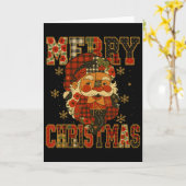 Kerstman Kerstman Patchwork Kerstmis Kaart (Gele Bloem)