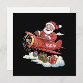 Kerstman Kerstman Piloot Vliegend Vliegtuig Cadeau Feestdagenkaart (Voorkant / Achterkant)