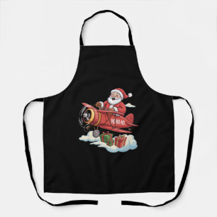 Kerstman Kerstman Piloot Vliegend Vliegtuig Cadeau Schort