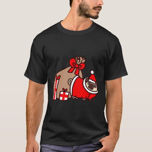 Kerstman Kerstman Pug 812 T-shirt (Voorkant)