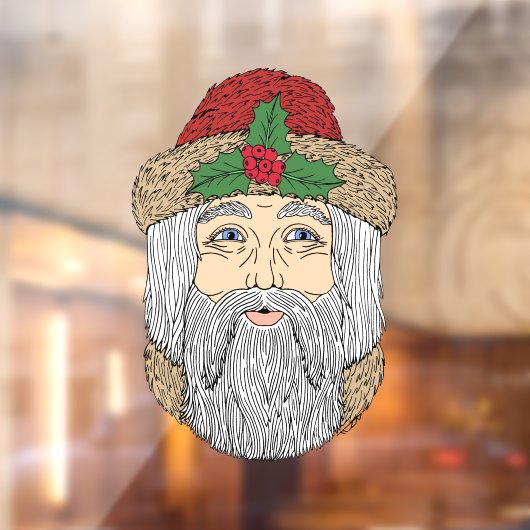 Kerstman/kerstman Raamsticker (Vel 2)