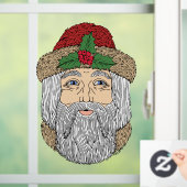 Kerstman/kerstman Raamsticker (Huis)