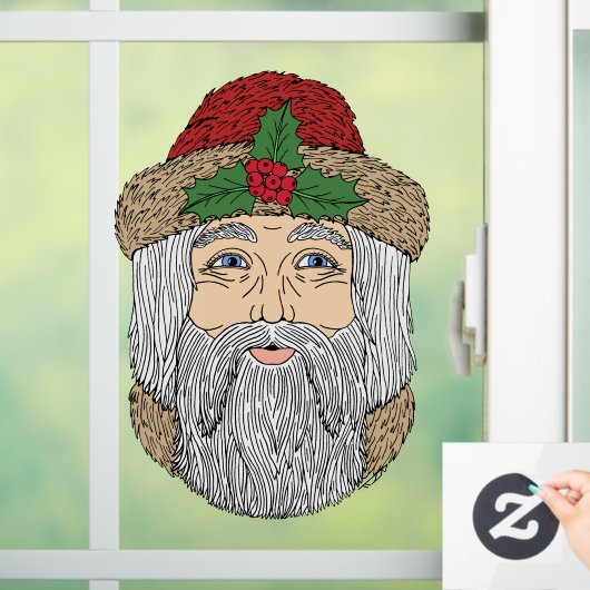 Kerstman/kerstman Raamsticker (Huis)