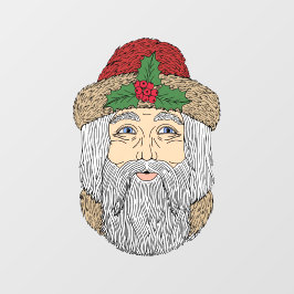 Kerstman/kerstman Raamsticker