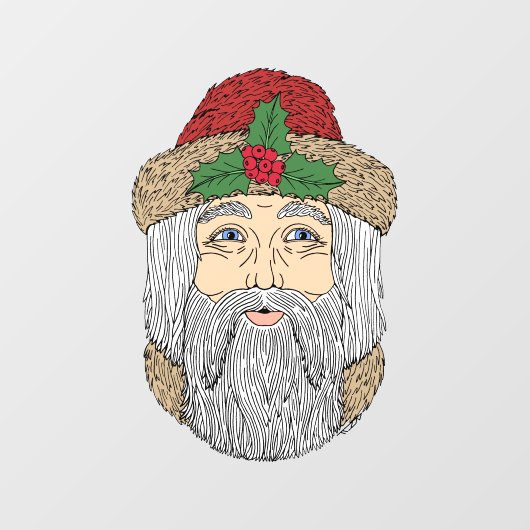Kerstman/kerstman Raamsticker (Vel)