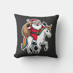 Kerstman Kerstman Ridding Eenhoorn - Kerst Meisjes Kussen