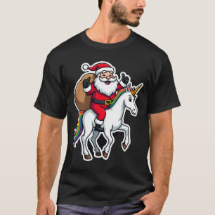 Kerstman Kerstman Ridding Eenhoorn - Kerst Meisjes T-shirt