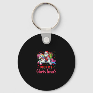 Kerstman Kerstman rijdend op een Eenhoorn Tank Top Sleutelhanger