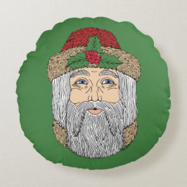 Kerstman/kerstman Rond Kussen