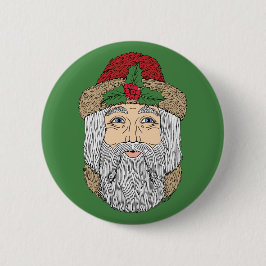 Kerstman/kerstman Ronde Button 5,7 Cm