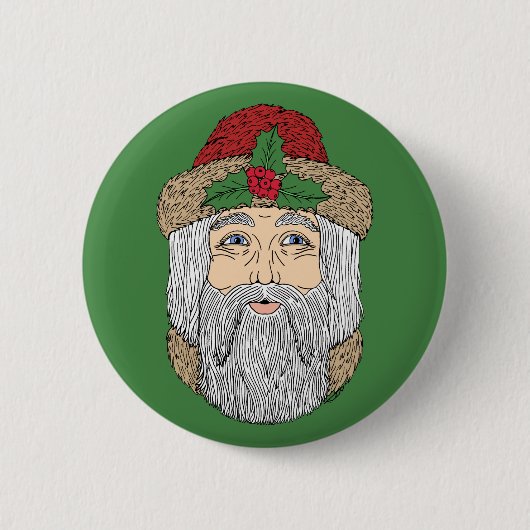 Kerstman/kerstman Ronde Button 5,7 Cm (Voorkant)