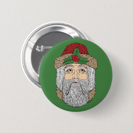Kerstman/kerstman Ronde Button 5,7 Cm (Voorkant /achterkant)