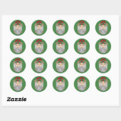 Kerstman/kerstman Ronde Sticker (Vel)