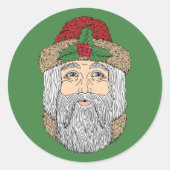 Kerstman/kerstman Ronde Sticker (Voorkant)