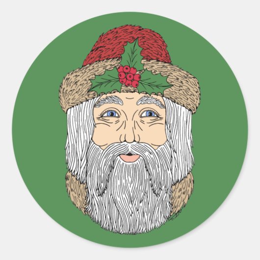 Kerstman/kerstman Ronde Sticker (Voorkant)