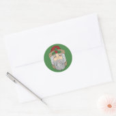 Kerstman/kerstman Ronde Sticker (Envelop)