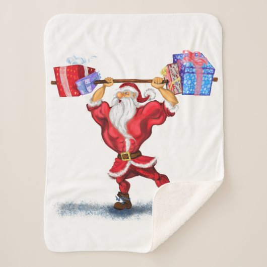 Kerstman: Kerstman: Sherpa Blanket Bodybuilder San Deken (Voorkant)