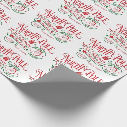 Kerstman Kerstman Speelgoed Fabriek Noordpool Cadeaupapier (Hoek)