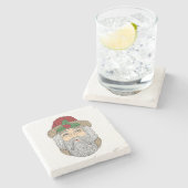 Kerstman/kerstman Stenen Onderzetter (Zijkant)