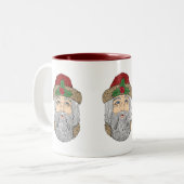 Kerstman/kerstman Tweekleurige Koffiemok (Voorkant links)