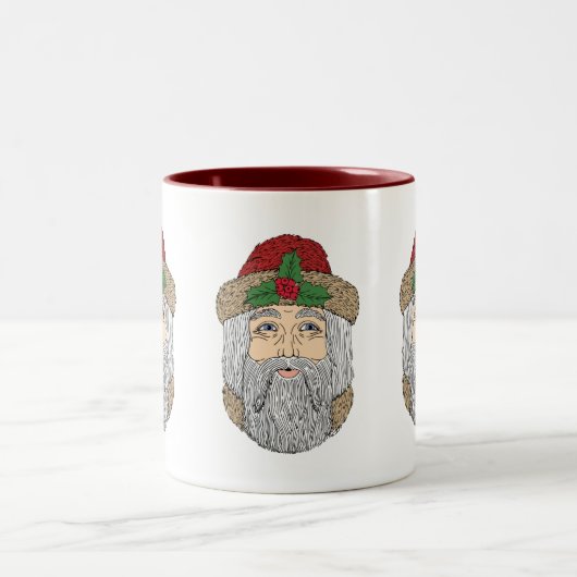 Kerstman/kerstman Tweekleurige Koffiemok (Center)