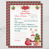 Kerstman Kerstman Verlanglijstje Voor Kinderen (Voorkant / Achterkant)