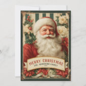 Kerstman Kerstman Vintage Feestdagenkaart (Voorkant)