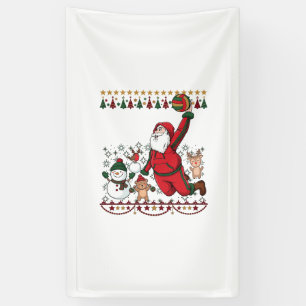 Kerstman Kerstman Volleybal Sneeuwman Rendier Spandoek