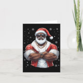 Kerstman Kerstman Xmas Cool Black Afrikaanse Amer Kaart (Voorkant)