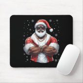 Kerstman Kerstman Xmas Cool Black Afrikaanse Amer Muismat (Met muis)