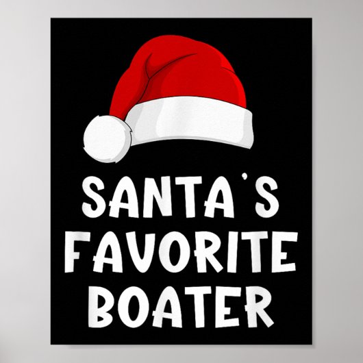 Kerstman Kerstmannen Favoriete Boater Grappige Pyj Poster (Voorkant)