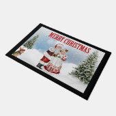 Kerstman Kerstmatten Deurmat (Schuin)