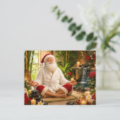 Kerstman Kerstmeditatie Feestdagenkaart (Staand voorkant)