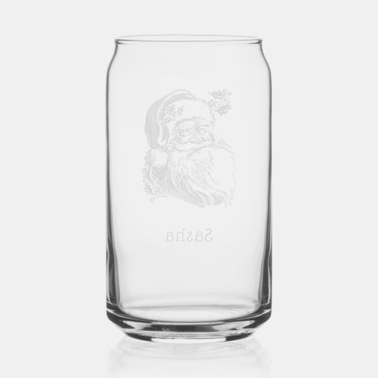 Kerstman Kerstmelk Blikvorm Glas (Achterkant)