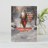 Kerstman Kerstmis Amerikaanse vlag Kaart (Staand voorkant)