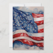 Kerstman Kerstmis Amerikaanse vlag Kaart (Achterkant)