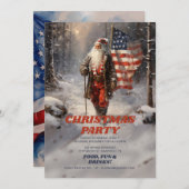 Kerstman Kerstmis Amerikaanse vlag Kaart (Voorkant / Achterkant)