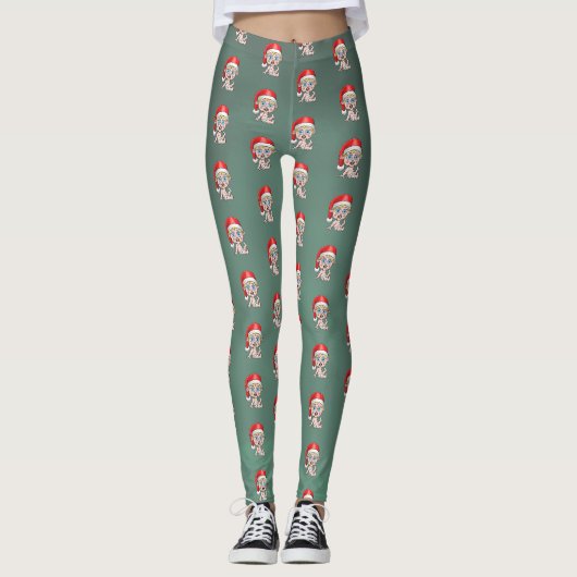 Kerstman Kerstmis Baby Leggings (Voorkant)