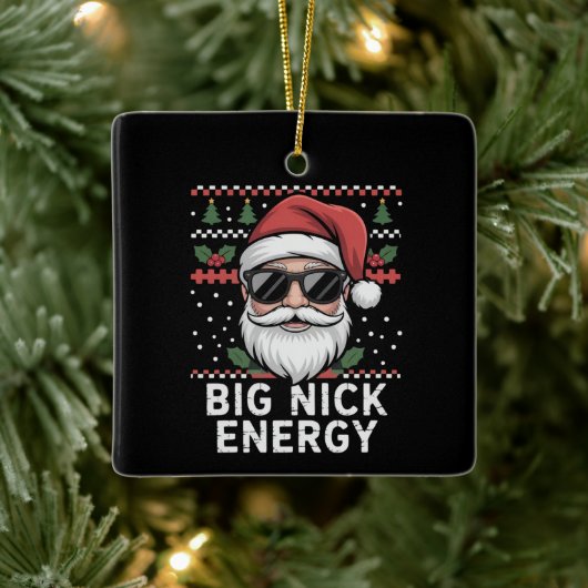Kerstman Kerstmis Big Nick Energie Feest Grappig Keramisch Ornament (Boom)