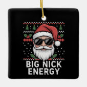 Kerstman Kerstmis Big Nick Energie Feest Grappig Keramisch Ornament (Voorkant)