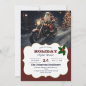 Kerstman Kerstmis Biker Kaart (Voorkant)