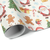 Kerstman, Kerstmis Cadeaupapier (Rol Hoek)
