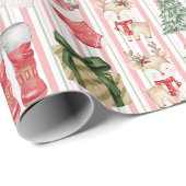 Kerstman, Kerstmis Cadeaupapier (Rol Hoek)