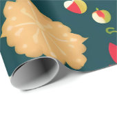 Kerstman Kerstmis Decoraties Water Patroon Cadeaupapier (Rol Hoek)